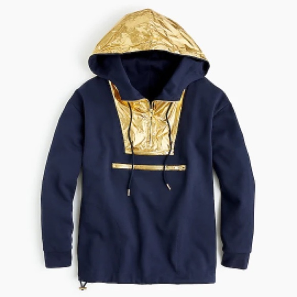 J. Crew Metallic Solid Anorak Pullover